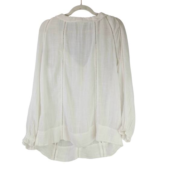 Sundance SZ XS Artist's Gauzy Peasant Blouse White - Picture 3 of 4